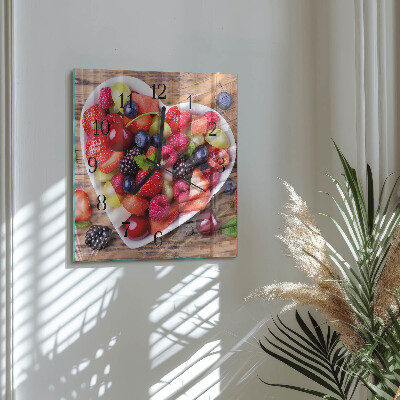 Wanduhr aus glas Obst