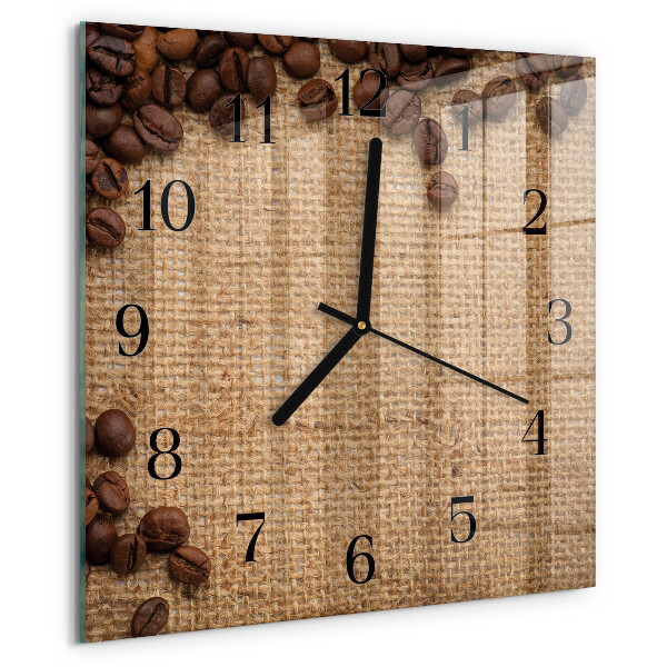 Wanduhr aus glas Kaffeebohnen