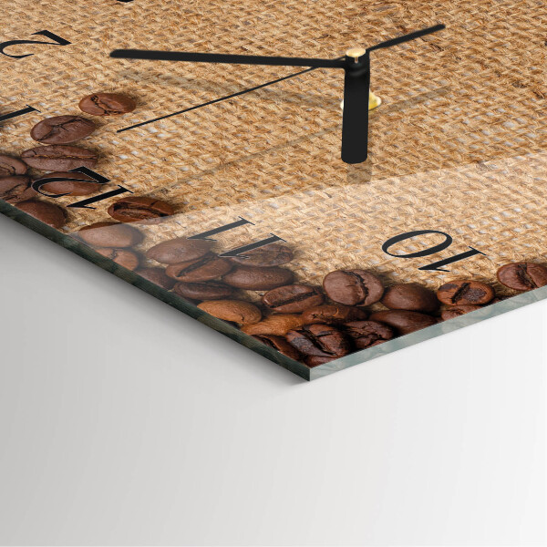 Wanduhr aus glas Kaffeebohnen
