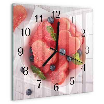 Wanduhr aus glas Wassermelonenherz