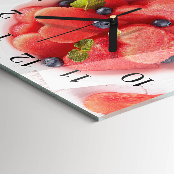 Wanduhr aus glas Wassermelonenherz