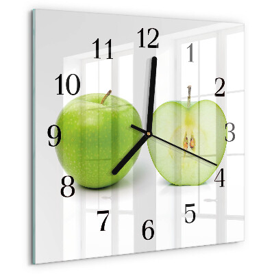 Wanduhr aus glas Apfel