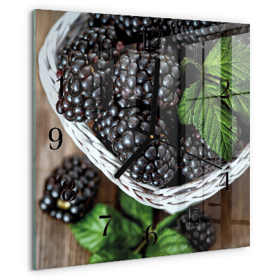 Wanduhr aus glas Brombeeren