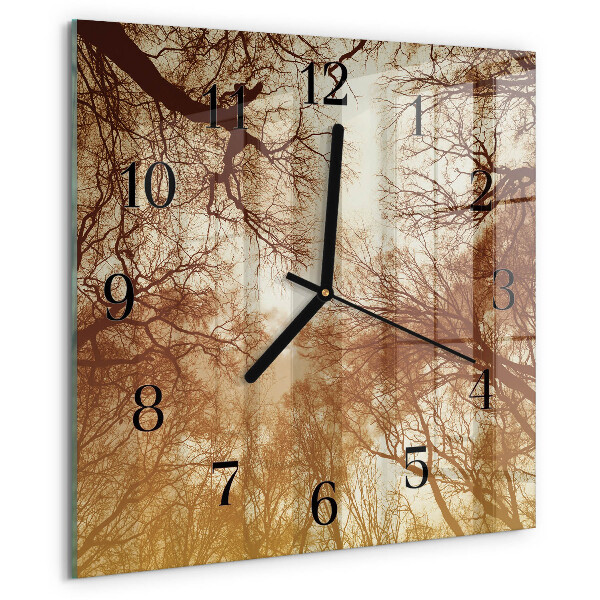 Wanduhr aus glas Baumkronen
