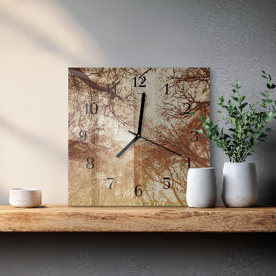 Wanduhr aus glas Baumkronen