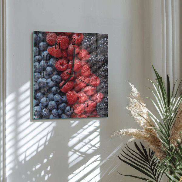 Wanduhr aus glas Beeren