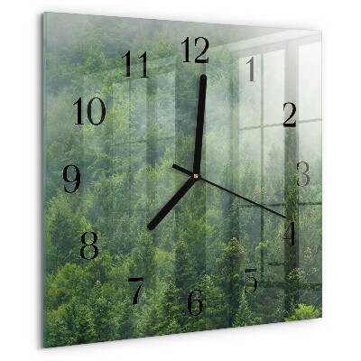 Wanduhr aus glas Nebliger Wald
