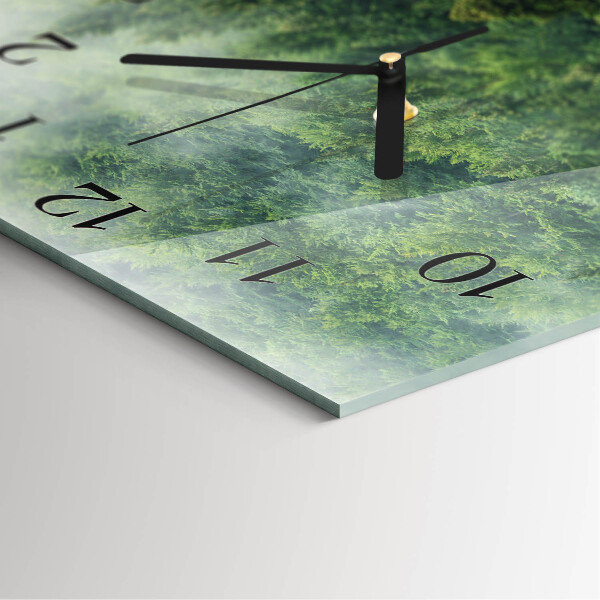 Wanduhr aus glas Nebliger Wald