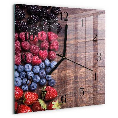 Wanduhr aus glas Waldfrüchte