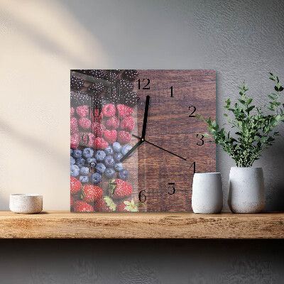 Wanduhr aus glas Waldfrüchte
