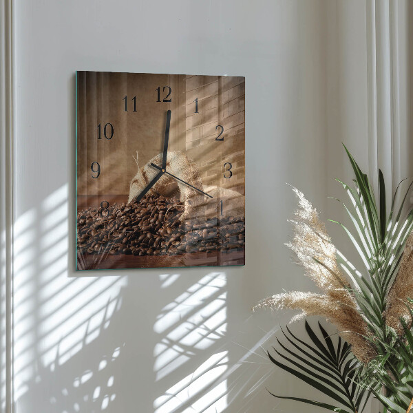 Wanduhr aus glas Kaffee