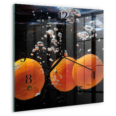 Wanduhr aus glas Orangen
