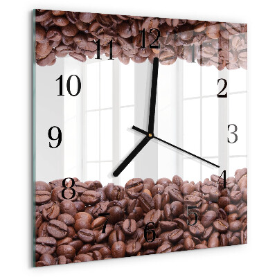 Wanduhr aus glas Kaffeebohnen