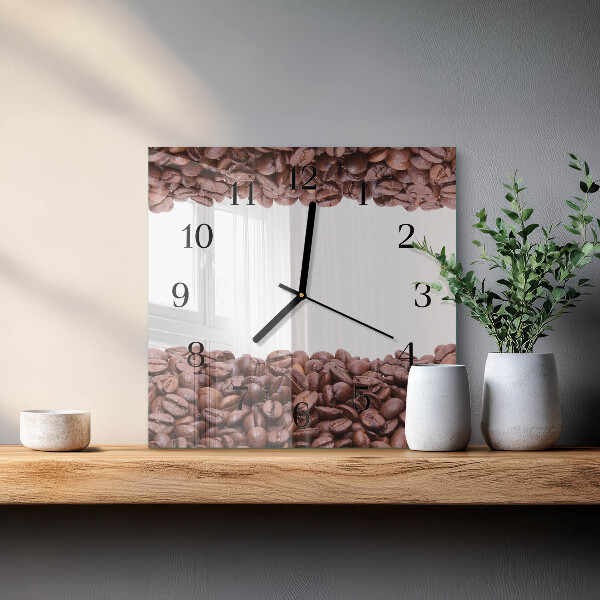 Wanduhr aus glas Kaffeebohnen