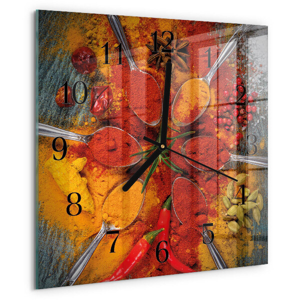 Wanduhr aus glas Gewürze