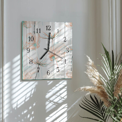 Wanduhr aus glas Löwenzahn