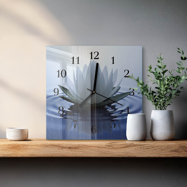 Wanduhr aus glas Seerose