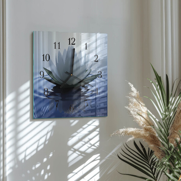 Wanduhr aus glas Seerose