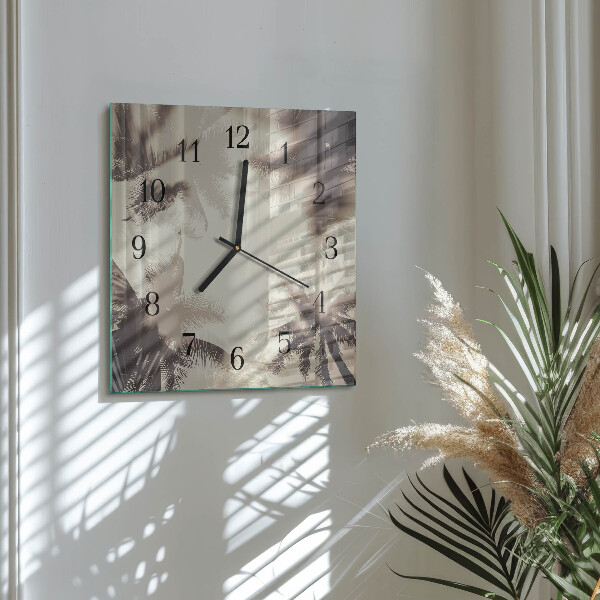 Wanduhr aus glas Palmen