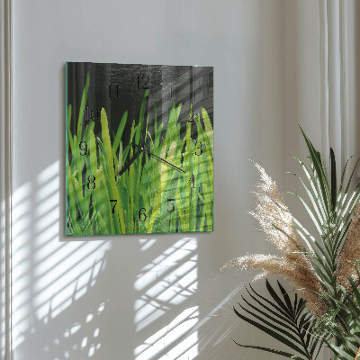 Wanduhr aus glas Gras