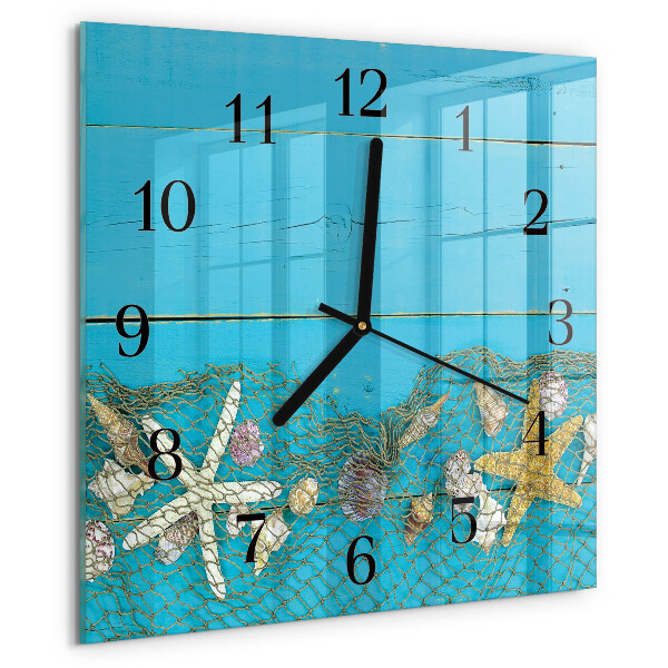 Wanduhr aus glas Meeresschätze