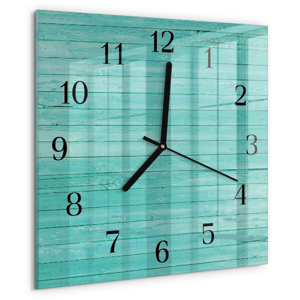 Wanduhr aus glas Grüne Bretter