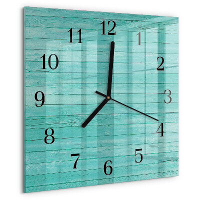 Wanduhr aus glas Grüne Bretter