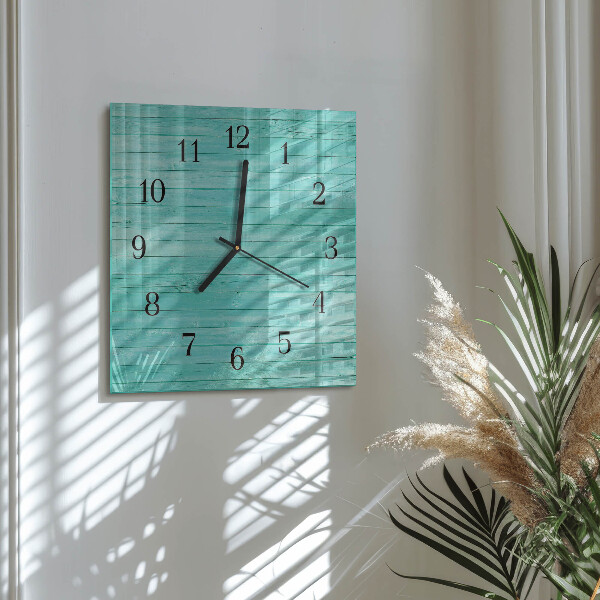 Wanduhr aus glas Grüne Bretter