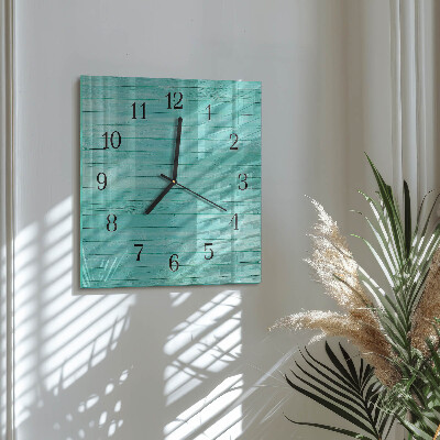 Wanduhr aus glas Grüne Bretter