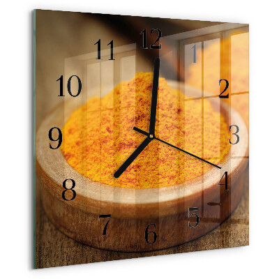 Wanduhr aus glas Kurkuma