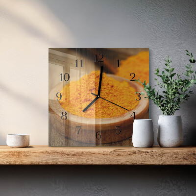 Wanduhr aus glas Kurkuma