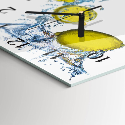 Wanduhr aus glas Zitronen