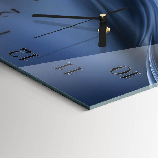 Wanduhr aus glas Blaue Wellen