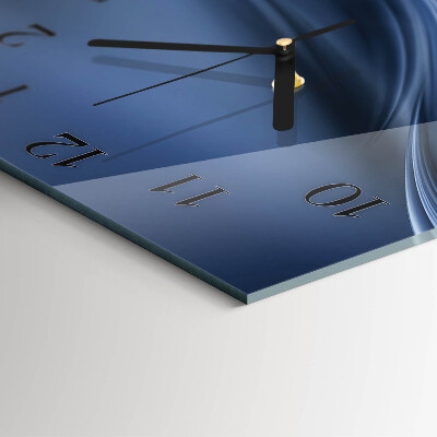 Wanduhr aus glas Blaue Wellen