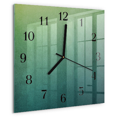 Wanduhr aus glas Grüner Farbverlauf