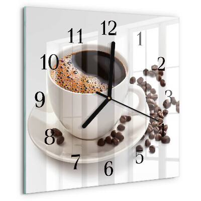 Wanduhr aus glas Tasse Kaffee