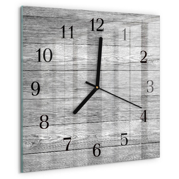 Wanduhr aus glas Graues Holz