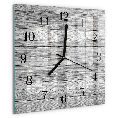 Wanduhr aus glas Graues Holz
