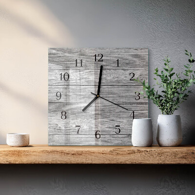Wanduhr aus glas Graues Holz