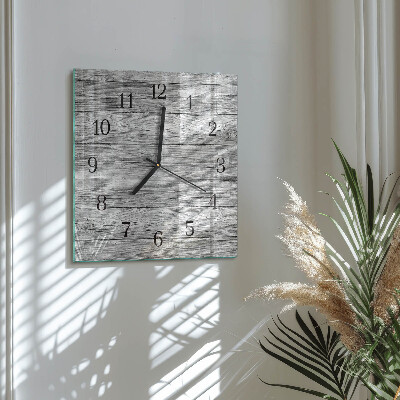Wanduhr aus glas Graues Holz