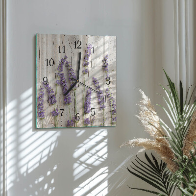 Wanduhr aus glas Lavendel