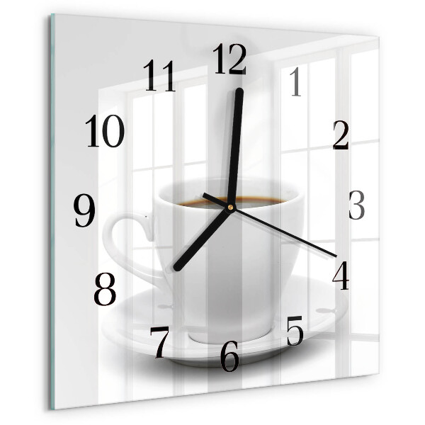Wanduhr aus glas Tasse Kaffee