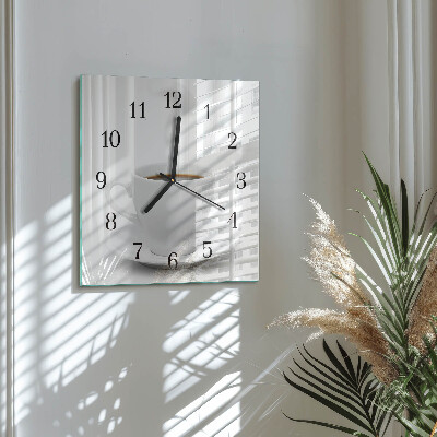 Wanduhr aus glas Tasse Kaffee