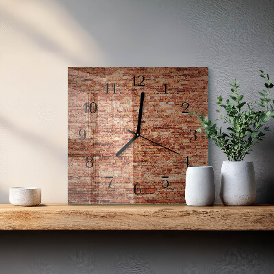 Wanduhr aus glas Ziegelmauer