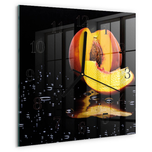 Wanduhr aus glas Pfirsich