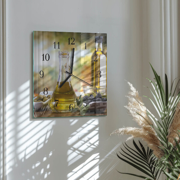 Wanduhr aus glas Olivenöl