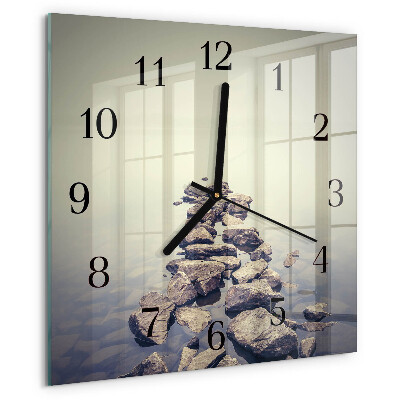 Wanduhr aus glas Flussufer