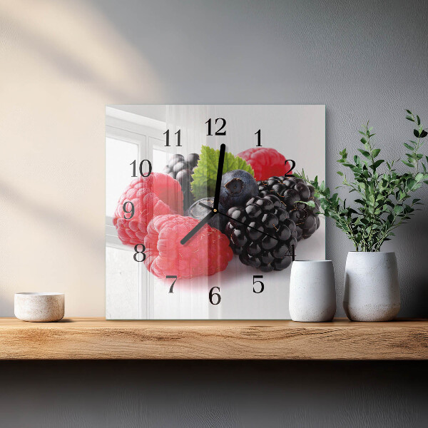 Wanduhr aus glas Beeren