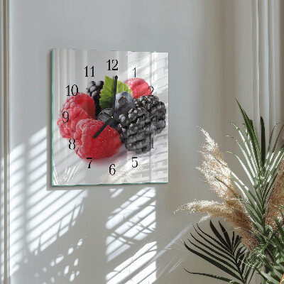 Wanduhr aus glas Beeren
