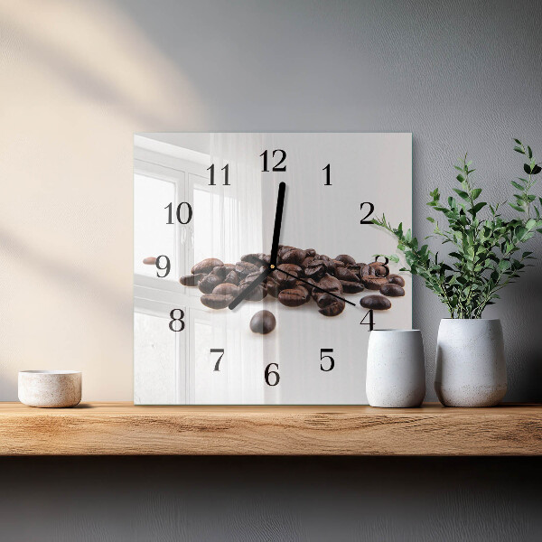 Wanduhr aus glas Kaffeebohnen